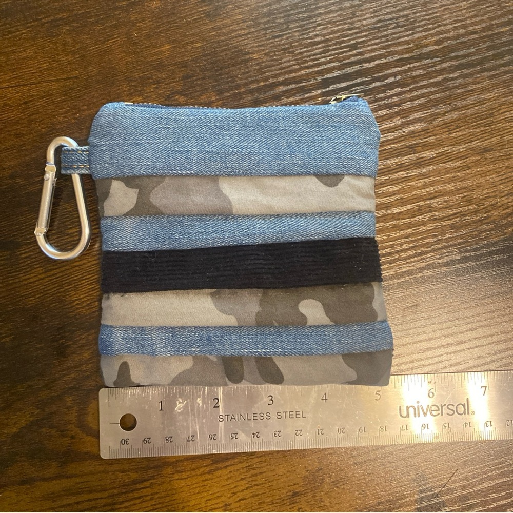 Camouflage and Denim coins bag, pouch